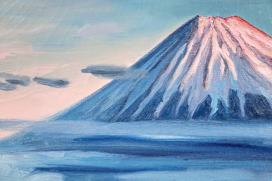 【真作】龍 駿介 『清趣』富士風景画　額入り アンティーク 美術品 油彩画 真作】龍 駿介 『清趣』富士風景画 額入り アンティーク 美術品